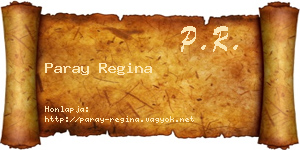 Paray Regina névjegykártya